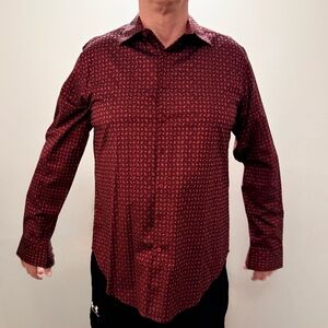 Robert Graham Burgundy Patterned Button Down Shirt